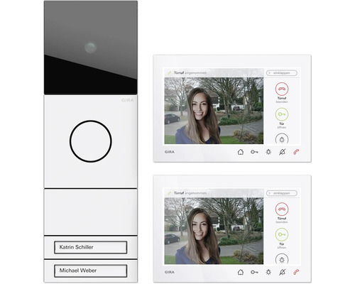 Gira 2432902 Video AP 2TN weiß System 106 Zweifamilienhaus Paket Wohnungsstation Video AP7