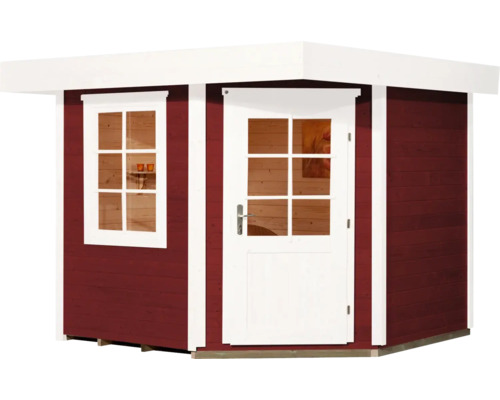 Holzgartenhaus mit Fenster und Tür