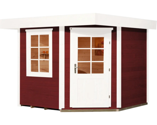 Holzgartenhaus mit Fenster und Tür