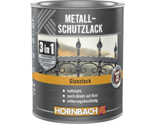 HORNBACH Metallschutzlack 3in1 glänzend weiß 750 ml Dose Metallschutzlack, 3 in 1 Grundierung, Rostschutz und Decklack von Hornbach