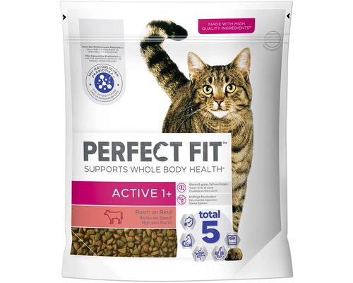 Katzenfutter trocken Perfect Fit Active 1+ reich an Rind 1,4 kg Perfect Fit Active 1+ Trockenfutter mit Rind für Katzen