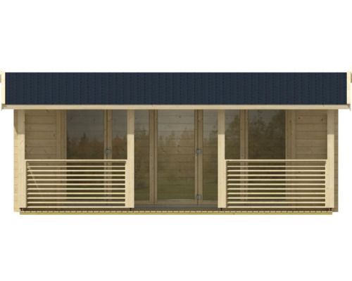 Holzgartenhaus mit Dach und Veranda