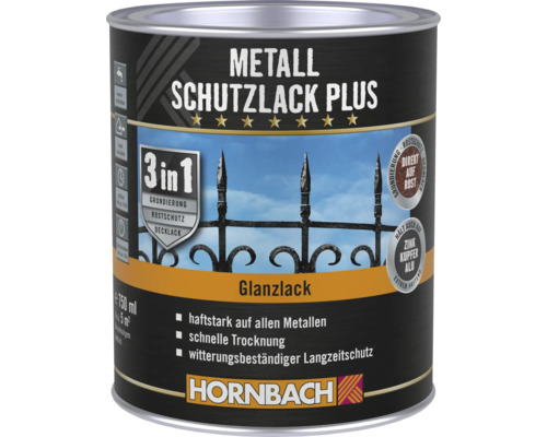 HORNBACH Metallschutzlack Plus verkehrsgrau glänzend 750 ml Metall Schutzlack Plus Lackdose für Metalle