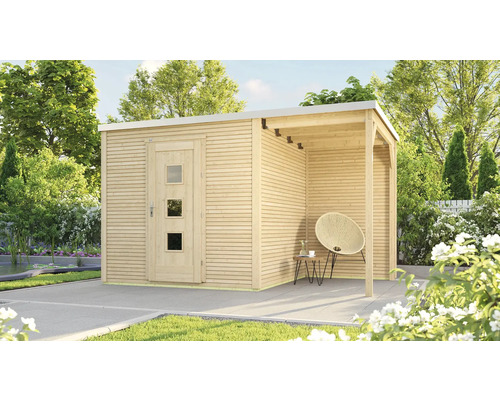 Gartenhaus weka Designhaus 413 Gr. 1 inkl. selbstklebende Dachfolie,  Fußboden 250 x 250 cm natur bei HORNBACH kaufen