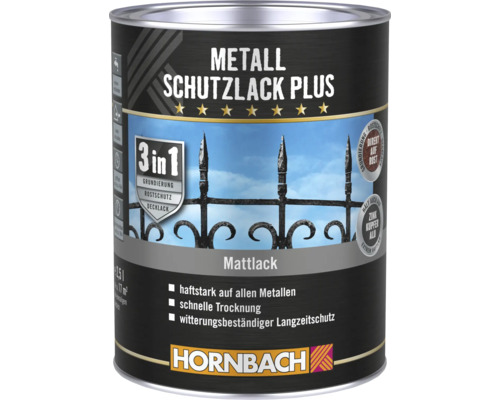 HORNBACH Metallschutzlack Plus matt schwarz 2,5 l