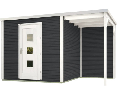 Gartenhaus mit Anbau und Tür