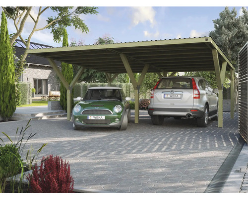 Doppelcarport weka Y ohne Dacheindeckung 588 x 606 cm kesseldruckimprägniert Doppelcarport weka Y ohne Dacheindeckung 588 x 606 cm kesseldruckimprägniert