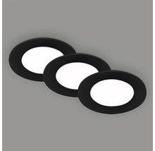 LED Einbauleuchten-Set 3-tlg IP65 3x3W 3x350 lm 4000 K schwarz Ø 8,6/6,8 cm 230V