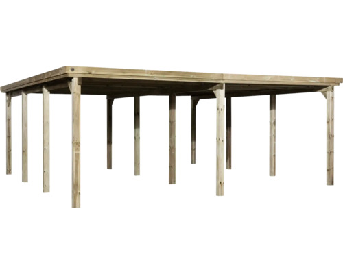 Doppelcarport aus Holz mit Flachdach