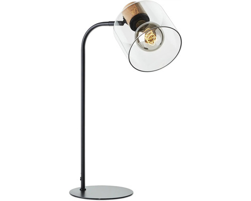 Tischleuchte mit Glaskörper und Metallsockel