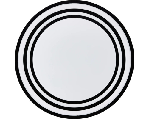 Runde Servierplatte mit schwarzem Rand