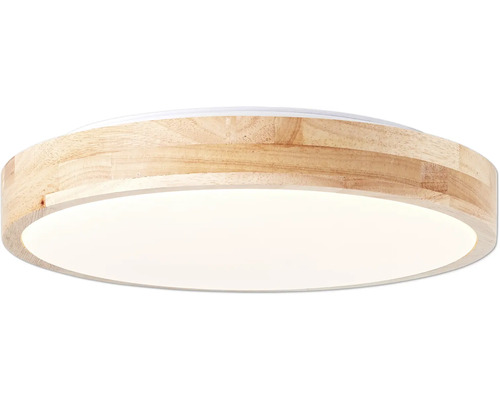 Runde Deckenleuchte mit Holzrahmen