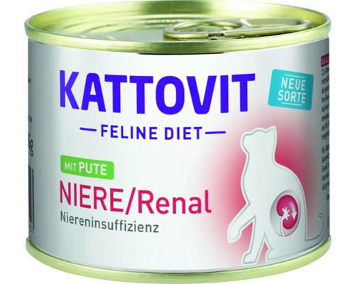 Katzenfutter nass Kattovit Niere/Renal mit Pute 185 g