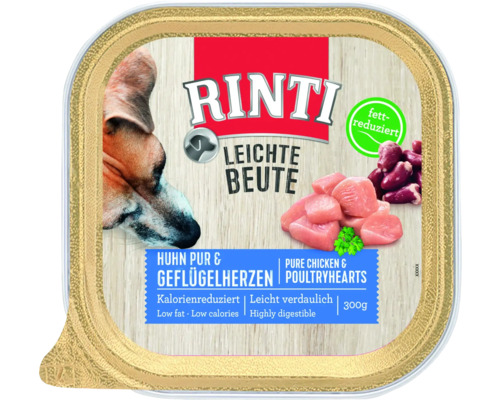 Hundefutter nass RINTI Leichte Beute Huhn & Geflügelherz 300 g