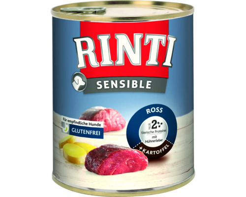 Hundefutter nass RINTI Sensible Ross, Hühnerleber, Kartoffel 800 g glutenfrei