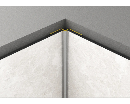 Eckverbinder für Innenecke ROCKO TILES 2800 mm schwarz Innenraumecke mit Fliesenschiene