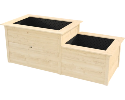 Pflanzkasten aus Holz mit zwei Ebenen
