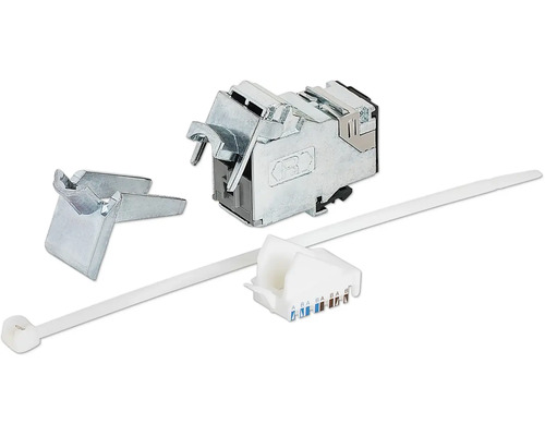 Rutenbeck Keystone Modul Cat.6A RJ45 (8p8c) -Buchse geschirmt für Netzwerkkabel IBO Logo Netzwerkdose mit Zubehör