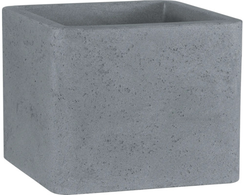 Blumentopf geli Cube quadrat aus Kunststoff 29,5x29,5x28 cm betonfarbe hell Quadratischer Pflanzkasten aus Beton