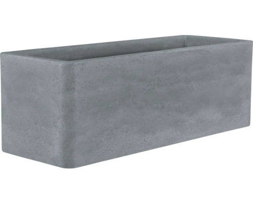 Blumentopf geli Cube Kasten aus Kunststoff 80x29x27,5 cm betonfarbe hell Rechteckiger Pflanzkübel aus Beton