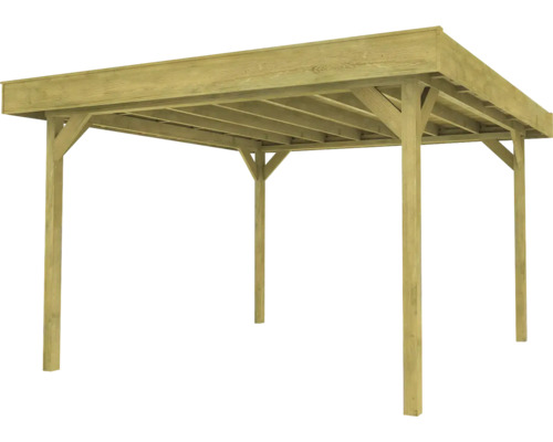Holzcarport mit sechs Stützen