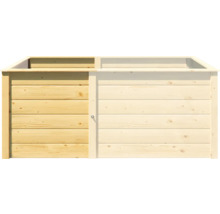 Gartenschrank aus Holz mit Schiebetür