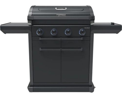 Campinaz 4 Series Onyx S Gasgrill mit vier Brennern, Seitentischen und Schrank