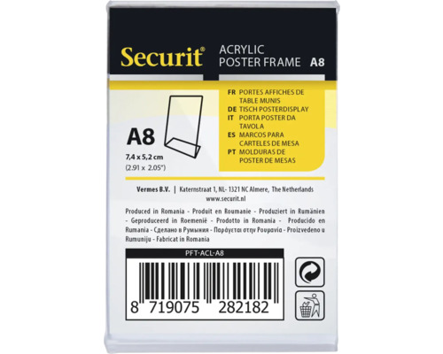 Securit Acryl Tisch Posterdisplay A8 Verpackung