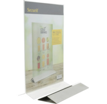 Tischaufsteller mit Edelstahlfuß transparent DIN A4