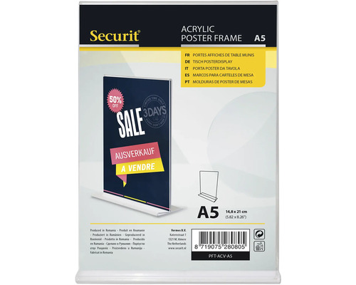 Securit Tisch-Posterdisplay A5 aus Acryl