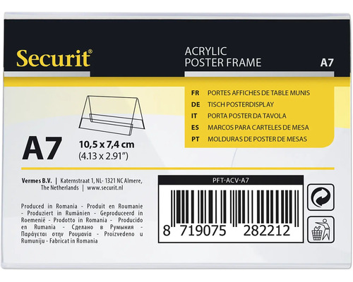 Securit Logo. Acryl Tisch-Posterdisplay A7