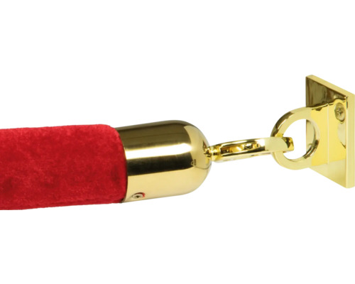 Absperrkordel rot mit goldfarbener Wandhalterung