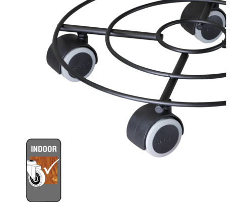 Pflanzenroller aus Metall mit Rollen für den Innenbereich