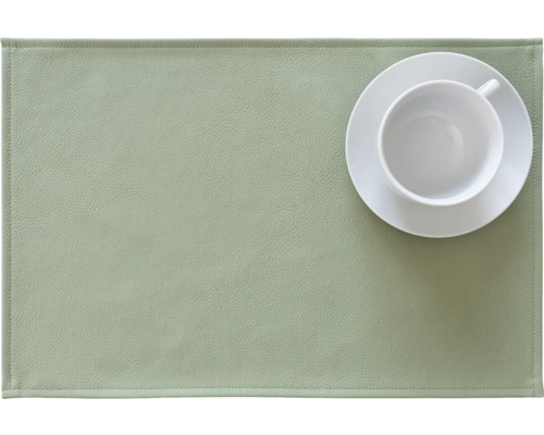 Tischset Kunstleder hellgrün 45x30 cm Tischset mit Tasse