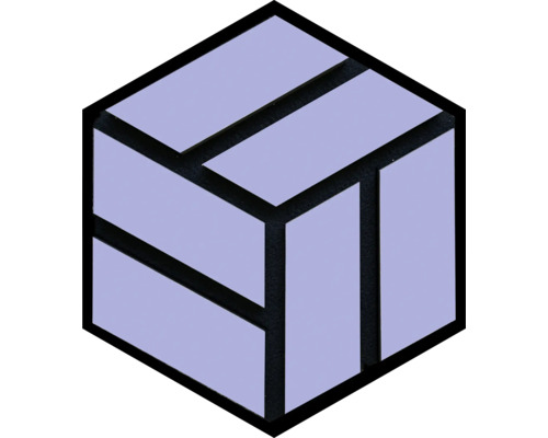 Akustikpaneel Hexagon Eiche Natur PET + MDF foliert 300 x 260 x 19 mm Symbol für einen würfelförmigen Container