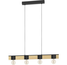 Hängelampe mit vier Leuchten im Holzdesign