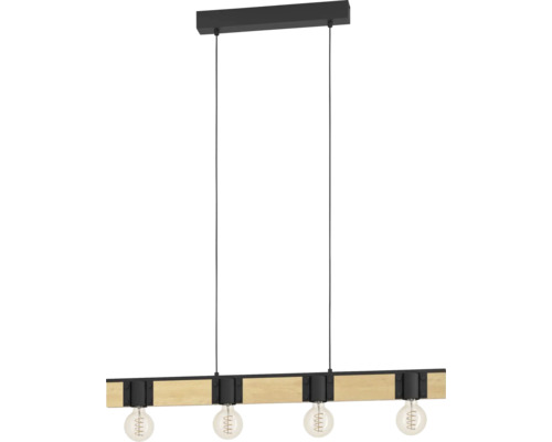 Hängelampe mit vier Leuchten im Holzdesign
