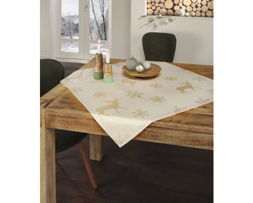 Tischdecke Winterzauber champagner 80x80 cm Tischdecke Winterzauber champagner 80x80 cm