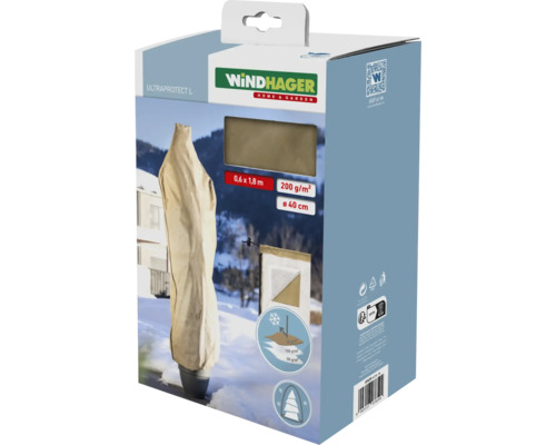 Winterschutz Vlieshaube Windhager ULTRAPROTECT L 0,6 x 1,8 m beige Vlies 200 g / qm Windhager Ultraprotect L Pflanzenschutzhülle in Verpackung