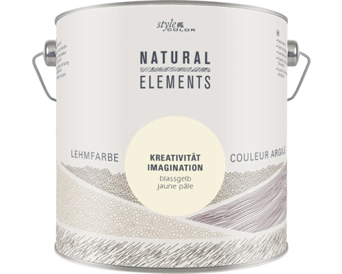 StyleColor NATURAL ELEMENTS Lehmfarbe konservierungsmittelfrei Kreativität blassgelb 2,5 l