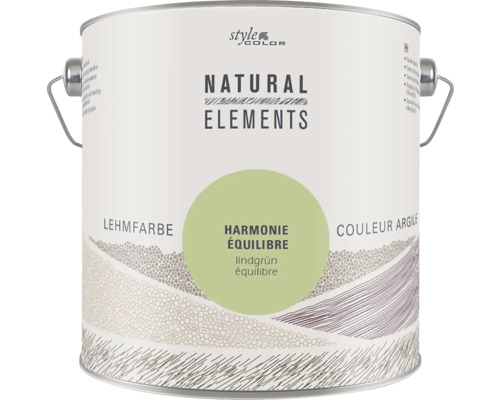 StyleColor NATURAL ELEMENTS Lehmfarbe konservierungsmittelfrei Harmonie lindgrün 2,5 l