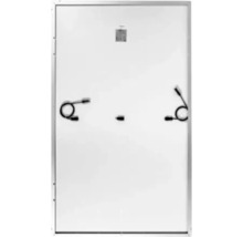 Rückseite eines Solarmoduls mit Kabeln und Anschlussdose