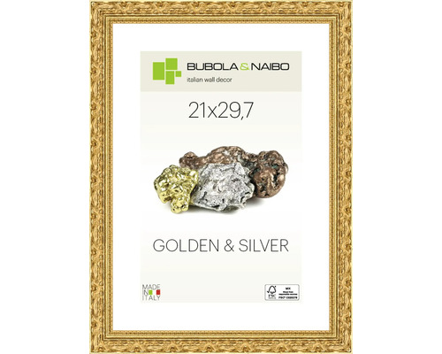 Bilderrahmen Holz GOLDEN gold mit Ornamenten 21x29,7 cm (DIN A4)