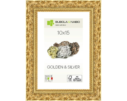 Bilderrahmen Holz GOLDEN gold mit Ornamenten 10x15 cm