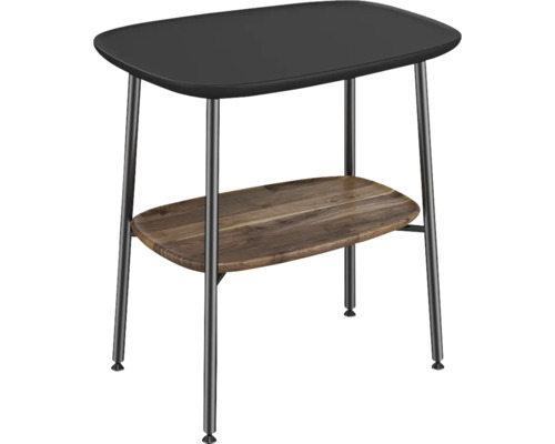 Beistelltisch VitrA Plural BxHxT 56,5 x 59 x 41,5 cm Ablagen schwarz matt / Eiche und Fußgestell schwarz matt