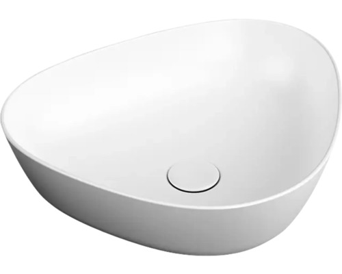 VitrA Aufsatzwaschbecken Plural 47 x 40 cm weiß matt mit Beschichtung 7812B401-0016 Aufsatzwaschbecken aus Keramik in asymmetrischer Form