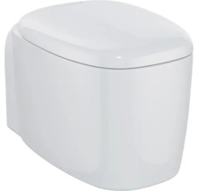 Weiße Wandtoilette mit Deckel