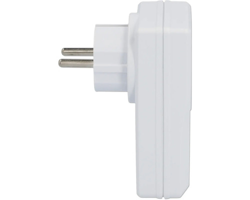 Weißer Schutzkontaktstecker im Profil