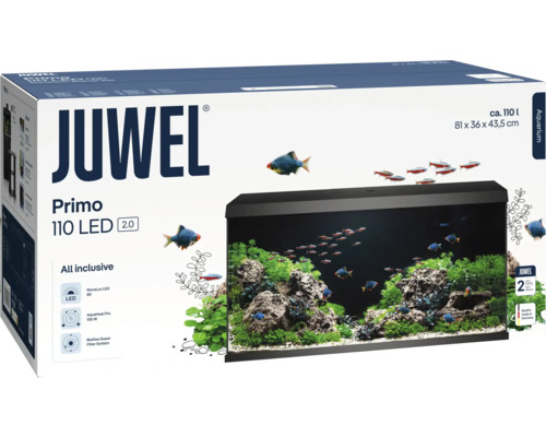 Juwel Aquarium inkl. Abdeckung Beleuchtung Filtersystem inklusive Umwälzpumpe Innenfilter Heizer/Heizstab 81 x 36 x 43,5 cm, ca. 110 l