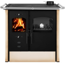 Holzherd mit Kochfeld und Backofen